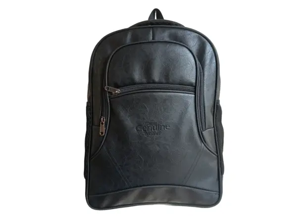 Black Color Leather Backpack