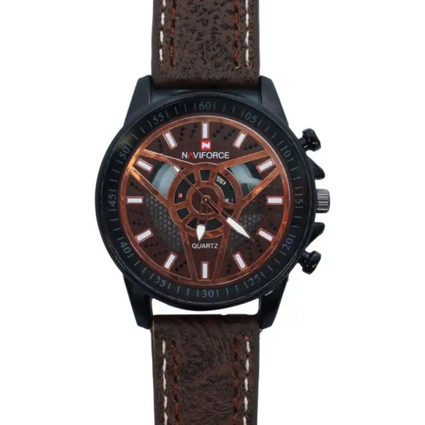 Black Color Unisex Dial Casual Leather Strap Watch - Image 2