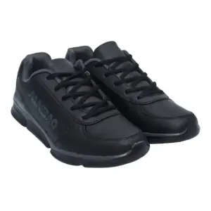 Black Nanbao Synthetic Round Toe Lace-up Closure Medium Width Casual Sneakers For Men