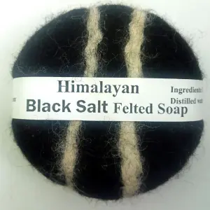 Himalayan Black Salt Felted Soap