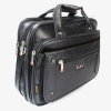 Black Solid Leather Laptop Bag/File Bag