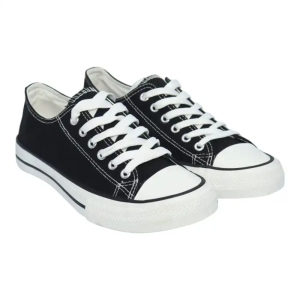 Black Synthetic Round Toe Lace-Up Closure Medium Width Casual Sneakers For Men