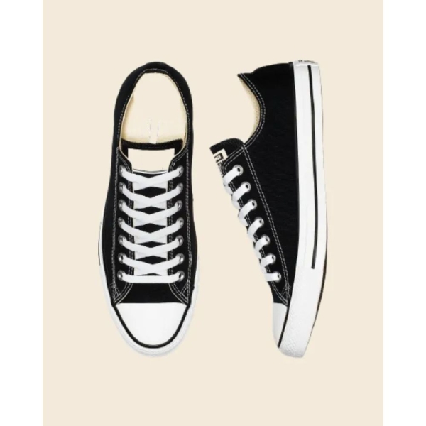 Black Synthetic Round Toe Lace-Up Closure Medium Width Casual Sneakers For Men - Image 2