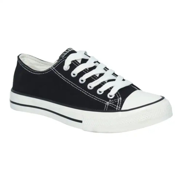 Black Synthetic Round Toe Lace-Up Closure Medium Width Casual Sneakers For Men - Image 3