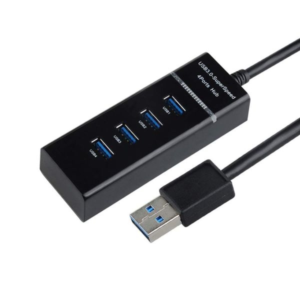 Black USB Hub 3.o 4 Port USB Hub 30cm - Image 3