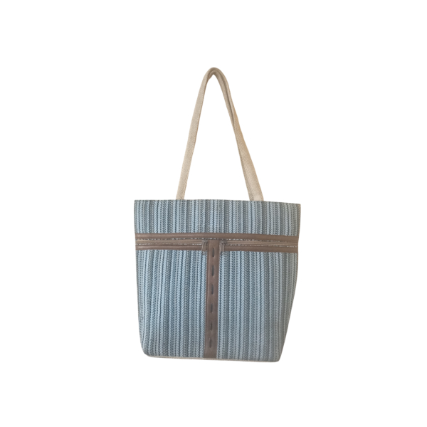 Black & White Handcrafted Cotton Shoulder Bag - Image 4