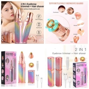 Blawless Rechargeable 2 In 1 Eyebrow Trimmer And Facial Hair Remover Trimmer Shaver For Ladies Or Women