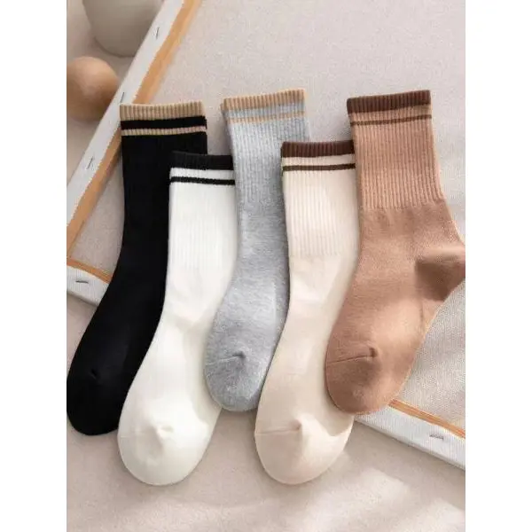 Bles Stripe Solid Socks - Striped and Solid Socks - Image 2