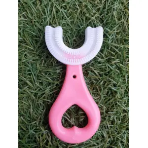 Blue and Pink Silicone Baby Tooth Brush Ushaped silicon Baby brush by Mitrata