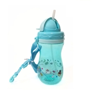 Blue Baby Bottle With Straw For Kids