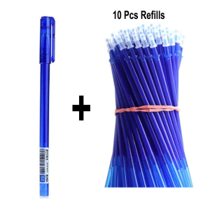 Blue Erasable Pen For Student For Exam With 10 Refills Extra