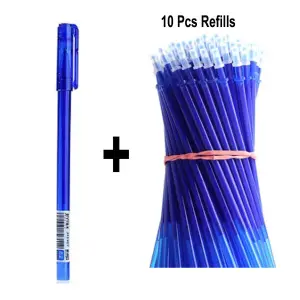 Blue Erasable Pen For Student For Exam With 10 Refills Extra