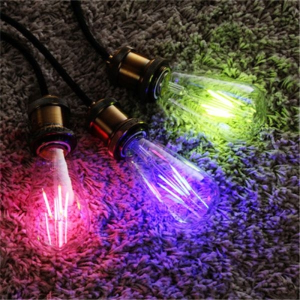 Blue Green Red Color ST64 4W Led Filament Light COB Edison Retro Bulbs Halloween Room Decor Ampoule Lampara 220V Led - Image 2