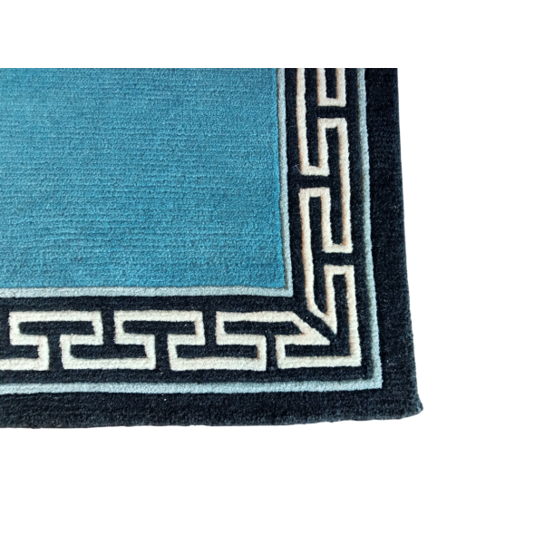 Blue Hand-Knotted Nepali Galaicha 61x63 cm - Traditional Wool Carpet for Home, Office & Yoga Mat - Image 2