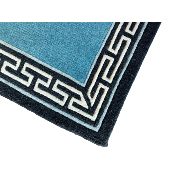 Blue Hand-Knotted Nepali Galaicha 61x63 cm - Traditional Wool Carpet for Home, Office & Yoga Mat - Image 3
