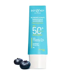 Blueberry Hydrate Barrier Repair Sunscreen Spf 50+,Pa++++|For Dry&Sensitive Skin|Non - Greasy Finish|No White Cast|Uv & Blue Light Protection|Broad Spectrum|For Women&Men|50G