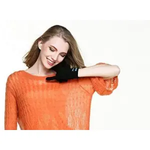 Bluetooth Gloves, Wireless Bluetooth Gloves, Winter Gloves Touch Screen With Built-In Stereo Speakers, Removable Headphones