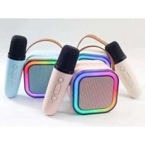 Bluetooth Speaker With K12 Karoake/Karaoke Single And Double Mic Children Singing Bluetooth Speaker (Color May Vary)