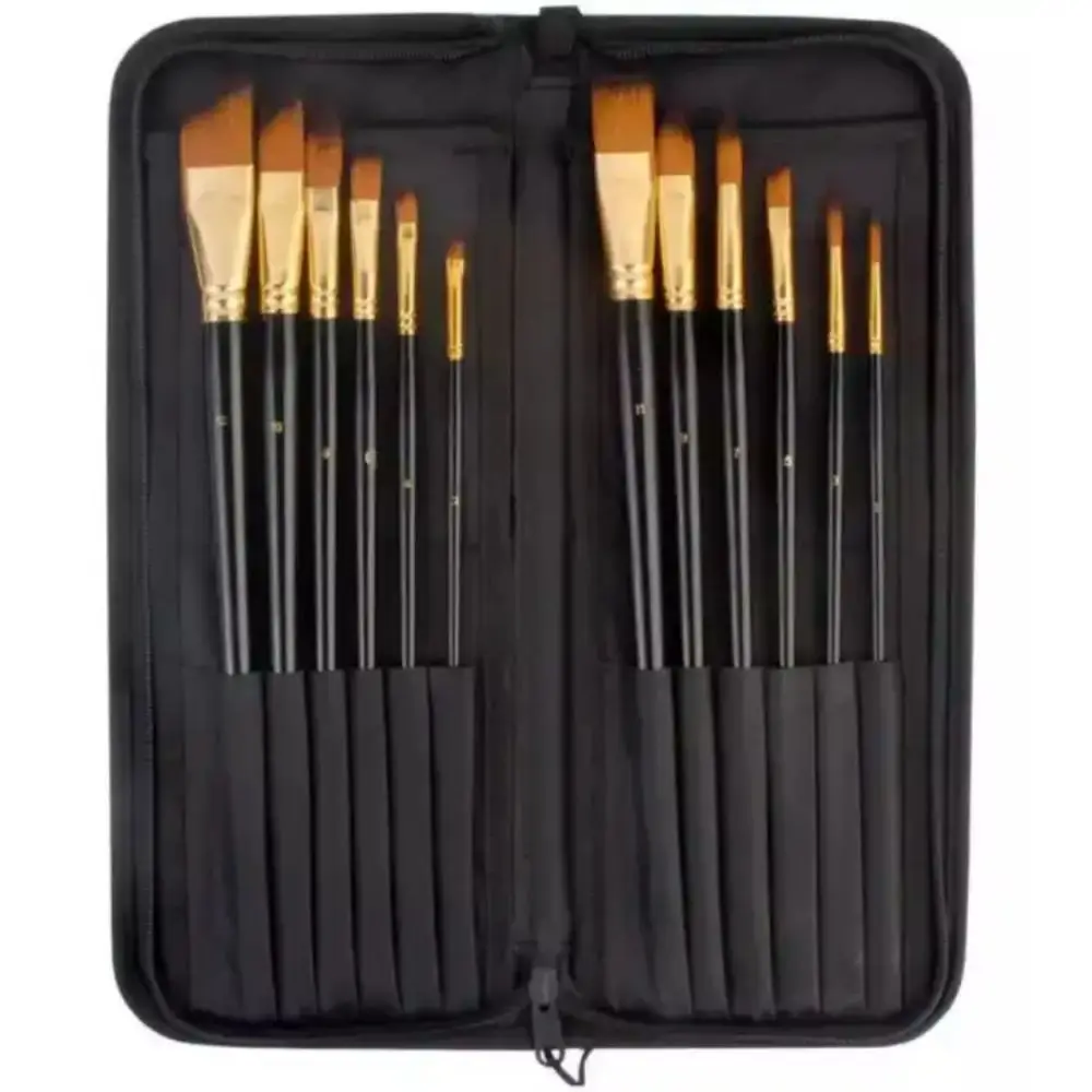 Bomeijia Painting Brush Set With A Bag (12 Pcs)