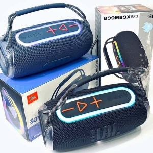 Boombox 680 Bluetooth Speaker RGB Led Light Powerful Bass Clear Sound Quality 4-6 Hours Playtime