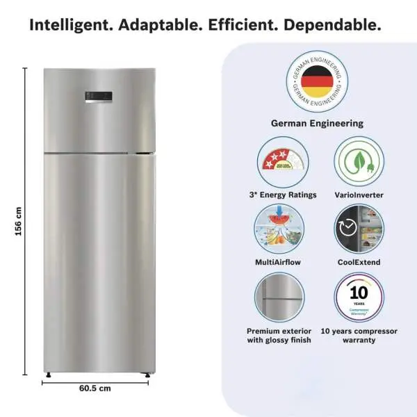 BOSCH 263 Litres Double Door Refrigerator Inverter Nofrost CTN27S301 - Image 3