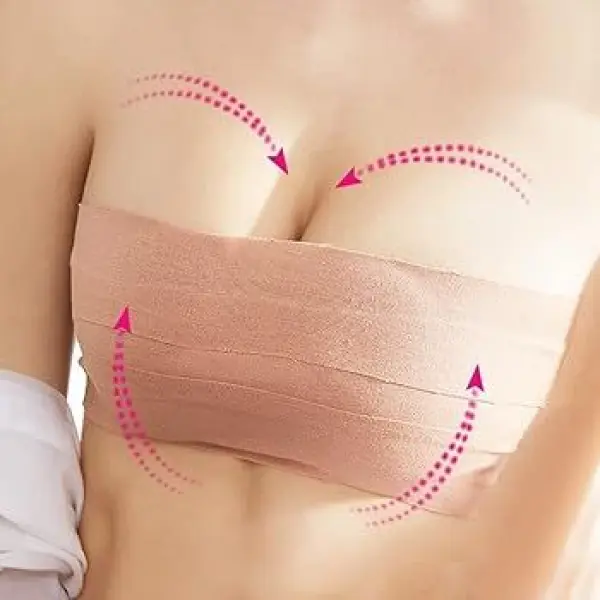 Breathable & Sweat-Proof Boob Tape - High-Quality Support for Women in Beige - Image 2