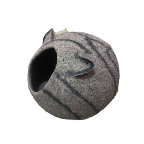 Brown Color Handmade Eco Friendly Felt Cat House - Image 4