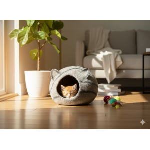 Brown Color Handmade Eco Friendly Felt Cat House