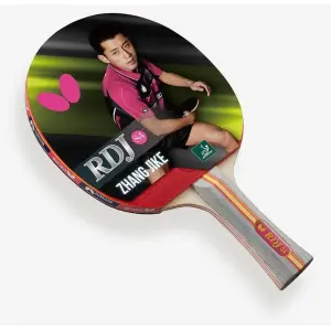 Butterfly RDJ S4 ITTF Approved Wood Table Tennis Racket with Thick Sponge for Better Speed - Red and Black