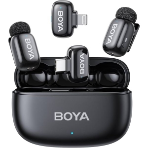 BY mini-2 Upgraded Super Mini Wireless Microphone With Noise Cancellation