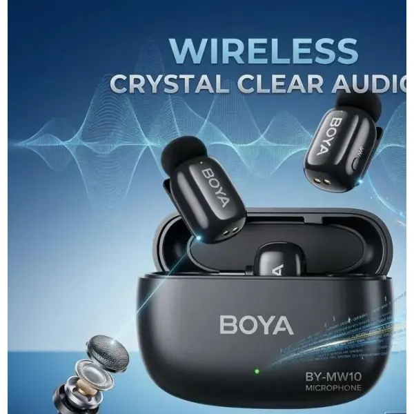 BY-MW10 Wireless Lavalier Microphone System For DSLR Camera Smartphone Dual Channel Interview Mic For YouTube Vlogging Recording - Image 3