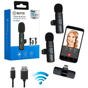 BY-MW3 Wireless Dual And Single Microphone With Type C And iPh Connector