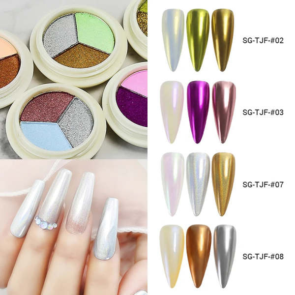 Solid Pigment Multi-Color Nail Pearly Chrome Glittery Chrome Powder Nail Powder Gradient Nail Powder Box For Nail Technicians - Image 5