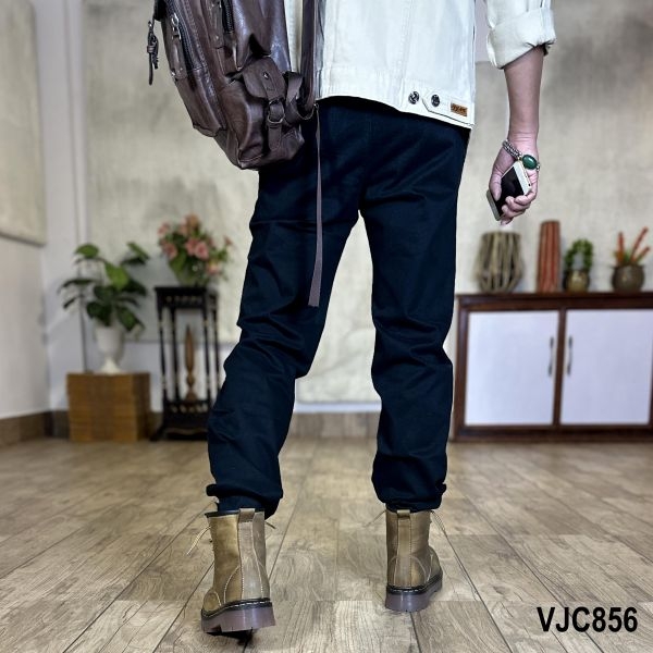 VIRJEANS (VJC856) Stretchable Cotton Straight Pant For Men- Black - Image 3