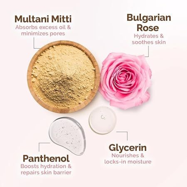 Mamaearth Multani Mitti Oil Balance Face Pack with Multani Mitti & Bulgarian Rose for Normal to Oily Skin 200g - Image 4