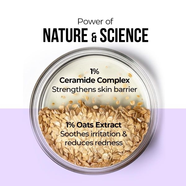 Dr. Sheth's Oats & Ceramide Sensitive Skin Moisturizer | Oil-Free | 1% Oats Complex & 1% Ceramide Complex | Soothes & Reduces Irritation | Strengthens Skin Barrier | Light Weight, Non-Sticky | Men & Women | 100 g - Image 4