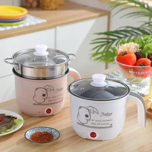 New 2L Stainless Steel Electric Rice Cooker with Double Gear and Cartoon Pattern - Multifunctional Home Appliance