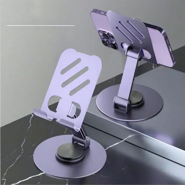 Adjustable Full Metal Phone Holder 360° Rotation Aluminum Stand for Mobile Devices - Image 4