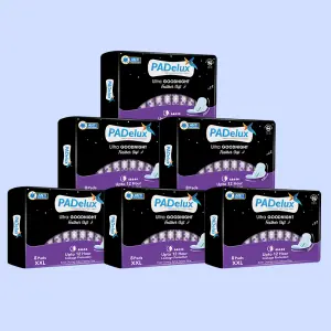 PADelux Sanitary Pads Ultra Goodnight XXL 320 mm- 8 Pads for Day and Night use