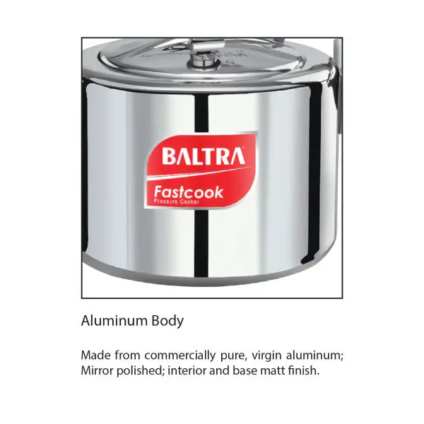 BALTRA  Baby  Pressure Cooker | Fastcook 1.2 Ltr |  Induction Based | Automatic safety valve | Aluminium pressure cooker | New improved vent weight | Long lasting sealing ring/gasket | 7 Year Warranty - Image 3
