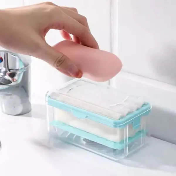 Laundry Rolling Soap Box Portable Soap Bar Box Dispenser with Rubber Roller | Travel Soap Holder Multifunctional Soap Dish - Image 5