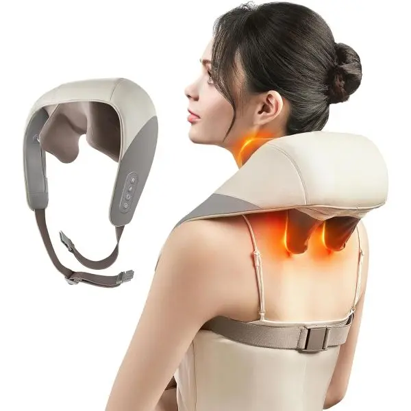 Mini Shiatsu Neck Massager, Shoulder Neck Massager with Heat for Pain Relief Deep Tissue, Neck, Back, Shoulder, Leg Electric Kneading Massager, Perfect Gifts for Men Women Dad Mom - Image 2