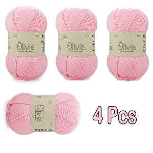 4 Pcs Ganga Oliva Olv009 Pink Knitting Yarn