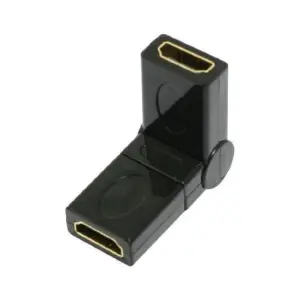 Water & Wood 360 Degree Rotating Hdmi Female/Female Adapter Plug Connector- Black