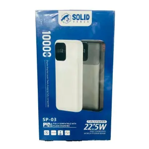 Solid Power Powerbank 10/20/30/40/50k mAh, QC 3.0 PD 22.5W Fast Charging Power Bank - 6 Months Warranty