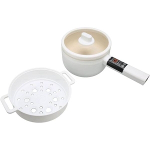 Electric Cooking Pot, Long Handle LED Full Screen Touch 1.8L Multi-Function Mini Pot