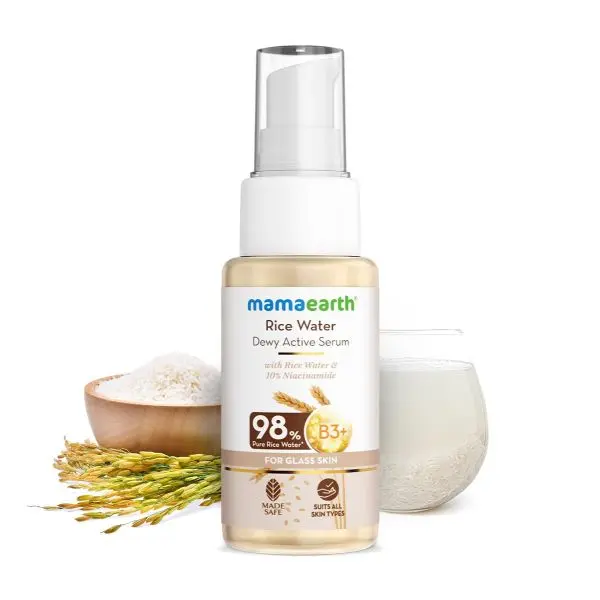 Mamaearth Rice Water Dewy Active Serum with 10% Niacinamide, Rice Water & Hyaluronic Acid - 50 ml For Glass Skin - Image 2