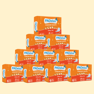 PADelux Sanitary Pads Comfort Nights XXL 6 Pads Soft and Cottony (Pack of 10)