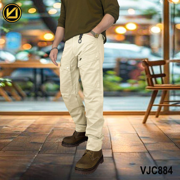 VIRJEANS (VJC884) Front Cargo Box Pant For Men- Cream - Image 5