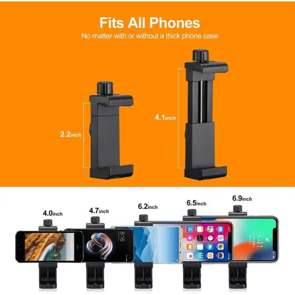 Smartphone Clamp Tripod Mount Adapter Bracket Phone Holder with 1/4 inch Screw - Image 4